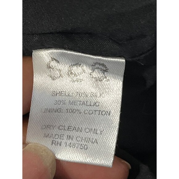 SEA NEW YORK Metallic Floral Puff Sleeve Blouse | Shimmer Dressy Top size Small - Picture 11 of 12